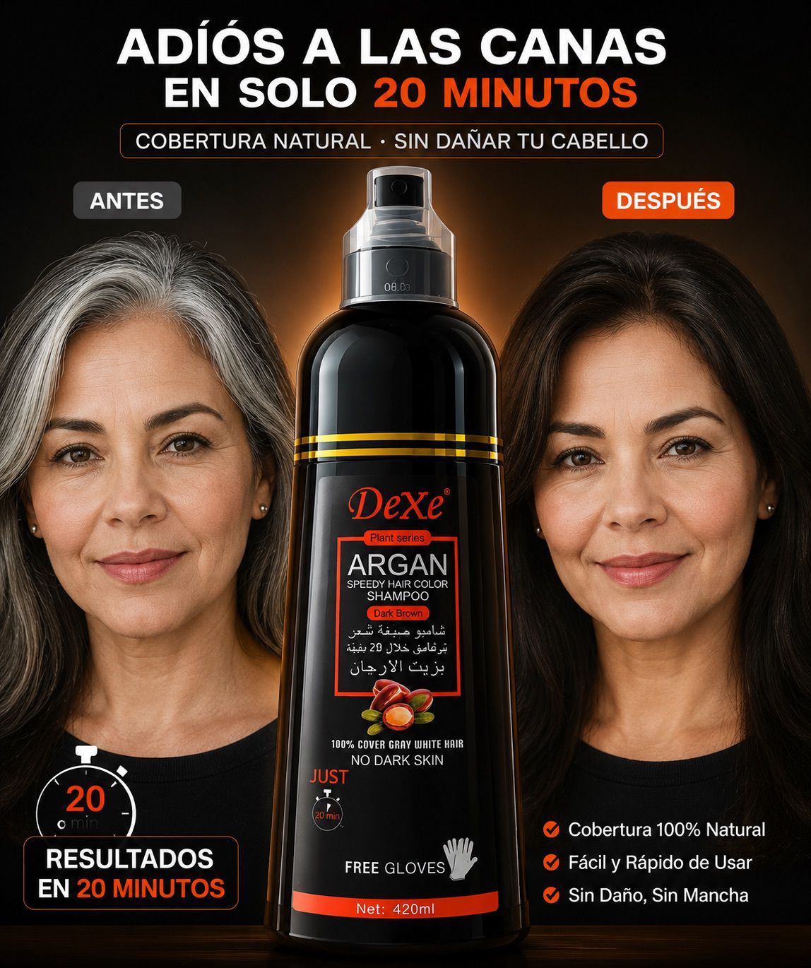 Shampoo Cubre Canas Dexe Argan